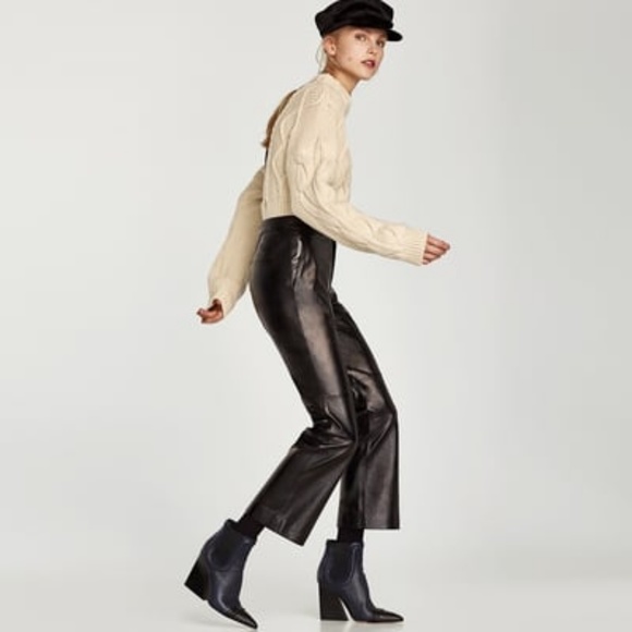 ZARA STUDIO LEATHER PANTS - Picture 2 of 7